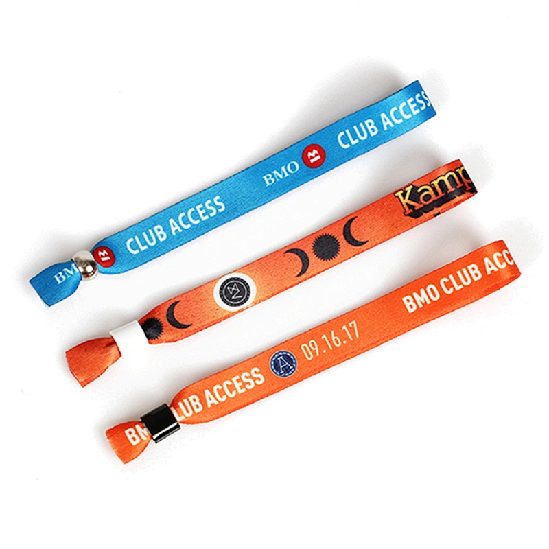 Custom logo advertising fabric wristband for events or festival gift
