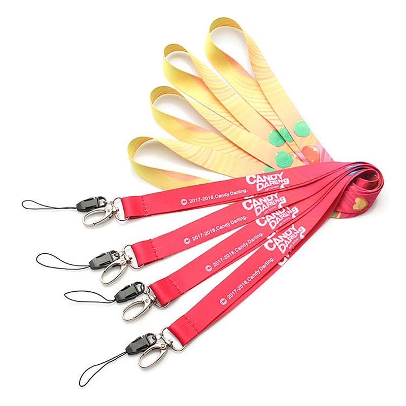Factory OEM high quality polyester keychain lanyard