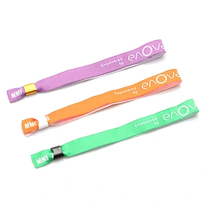 Eco-friendly woven fabric logo custom entrance numbered wristbands