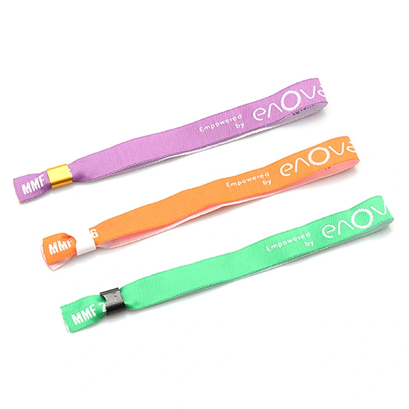 Eco-friendly woven fabric logo custom entrance numbered wristbands