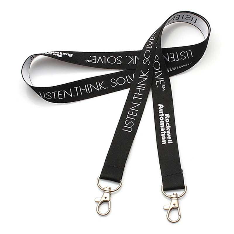 Popular wholesale custom cheap dual end woven lanyard