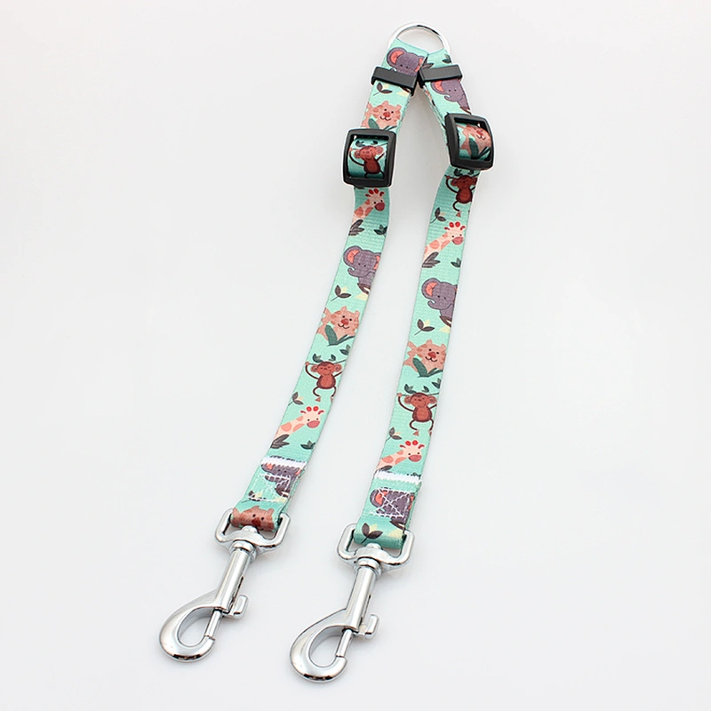 Custom Polyester Heat Transfer Printing Double Dog Leash