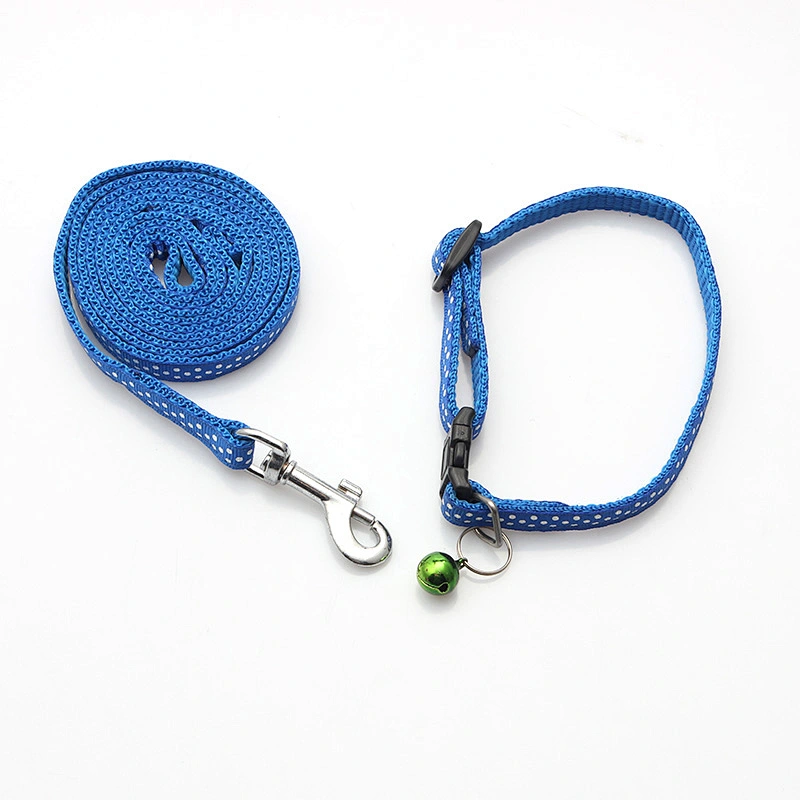 High quality durable custom printed blue dog collar and leash