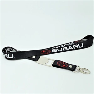 Sublimation polyester beer bottle opener lanyard with costom logo