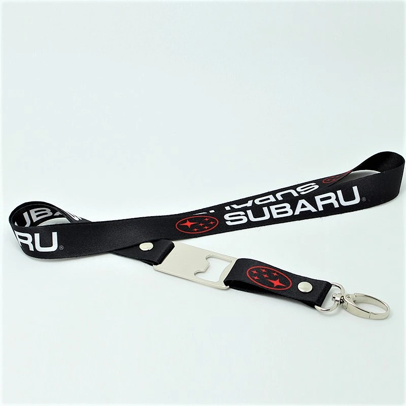 Sublimation polyester beer bottle opener lanyard with costom logo
