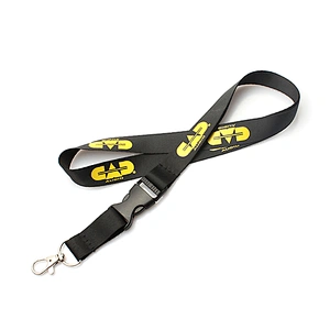 Hot sale polyester printed retractable plastic buckle lanyard with metal hook