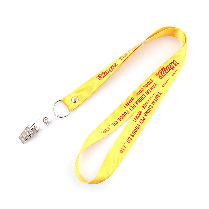 Custom made north face neck polyester call lanyard with metal clamp