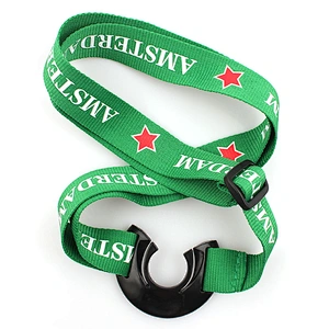 High quality silk screen print water bottle holder neck lanyard