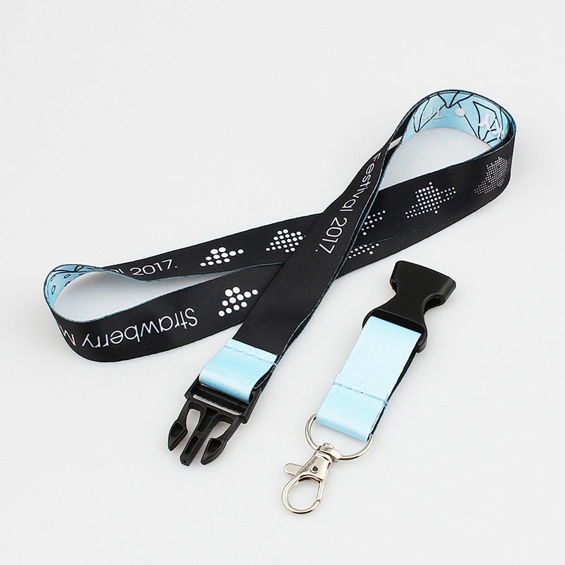 Single custom printed safety breakaway buckle lanyards for yoga