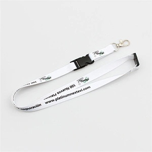 Promotional Custom Logo Neck Heated Transfer Printing Polyester Lanyard With Plastic Hook