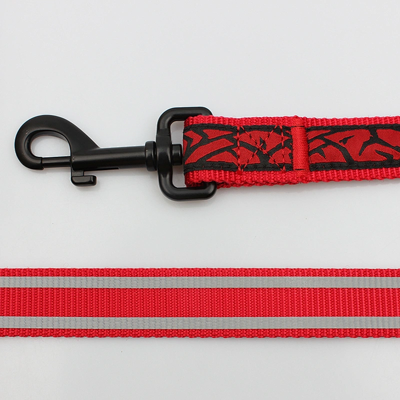 Custom pet training red webbing dog lead leash swivel hook