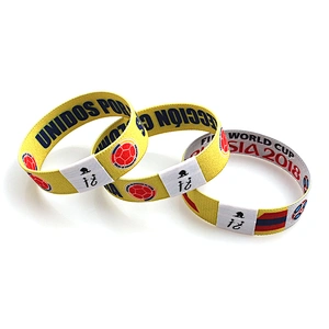 Custom fashion colorful printed elastic fabric wristband