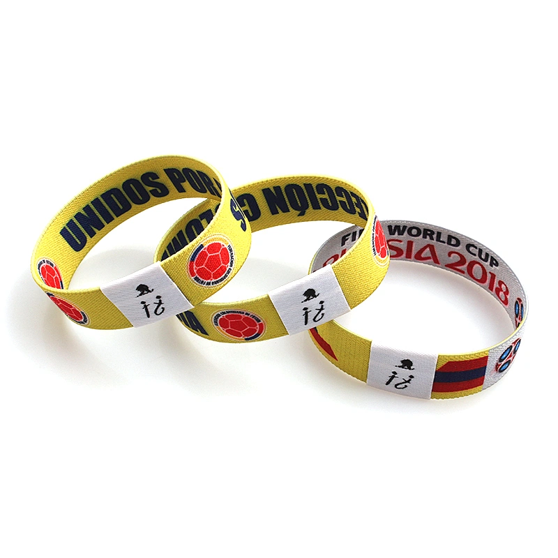 Custom fashion colorful printed elastic fabric wristband