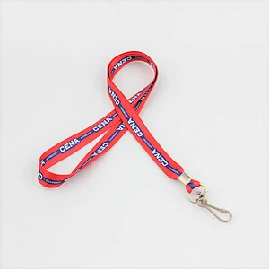 Sublimation logo custom lanyard with metal hook for company