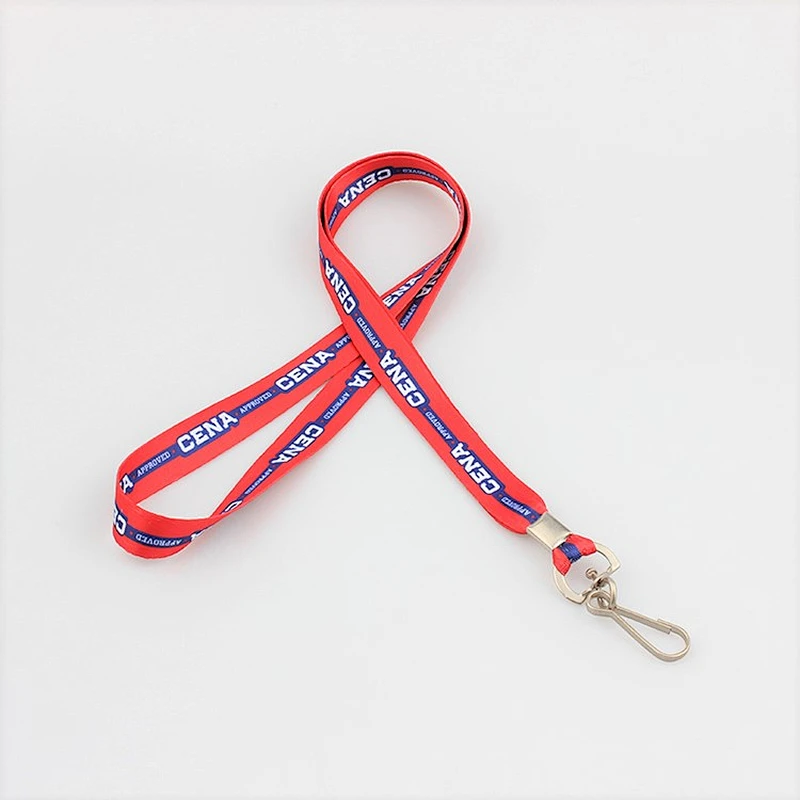 Sublimation logo custom lanyard with metal hook for company