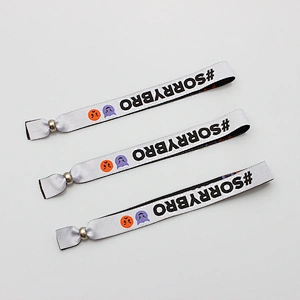 Free sample festival custom thin woven thread terry cloth wristband