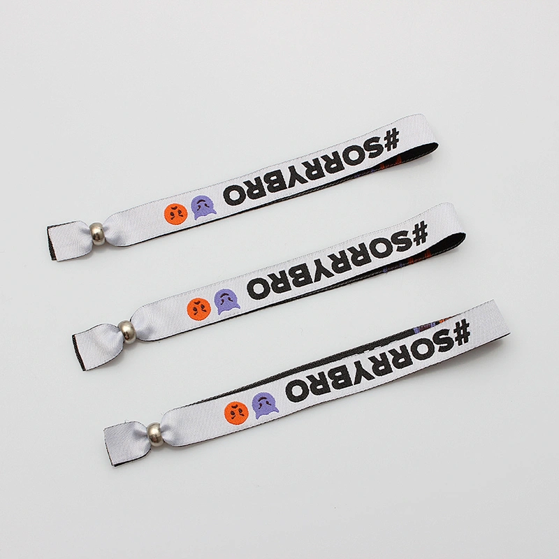 Free sample festival custom thin woven thread terry cloth wristband