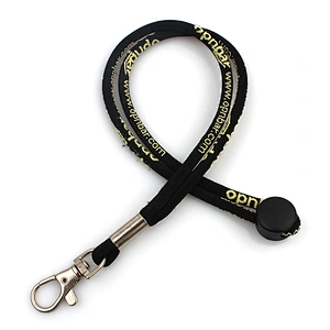 Polyester material woven jacquard custom logo lanyard keychain