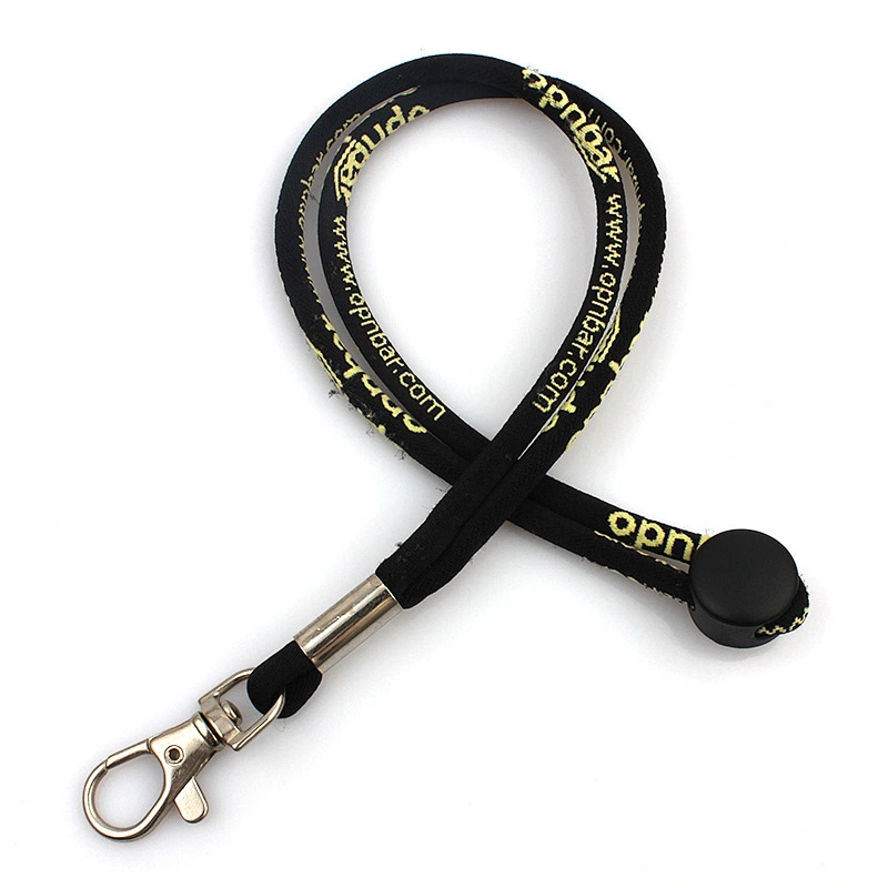 Polyester material woven jacquard custom logo lanyard keychain