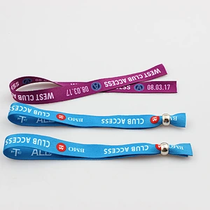 Custom logo advertising fabric wristband for events or festival gift