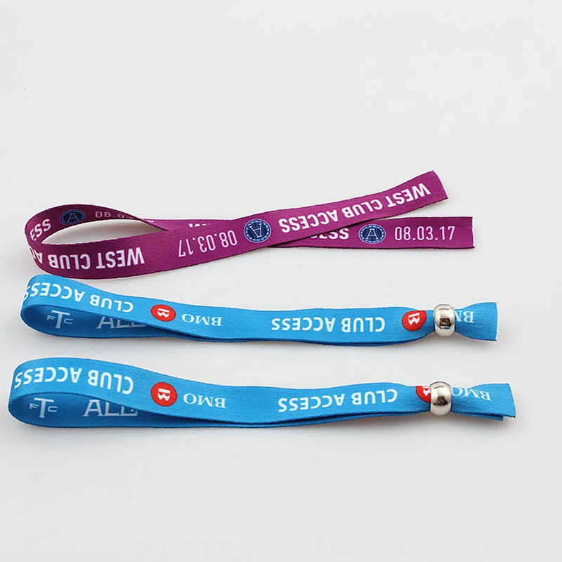 Custom logo advertising fabric wristband for events or festival gift