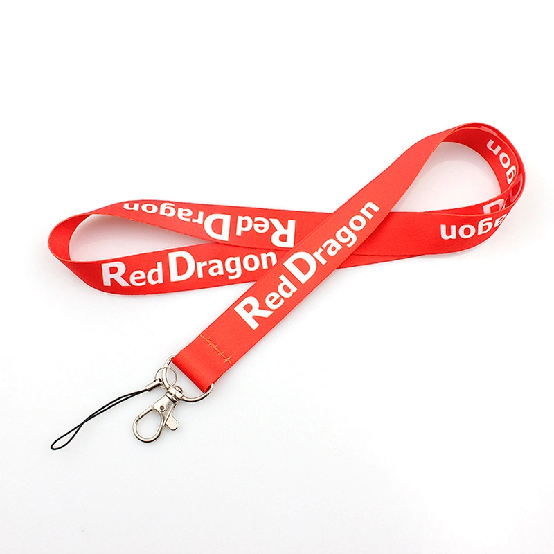 20mm heat transfer webbing polyester lanyard with custom logo
