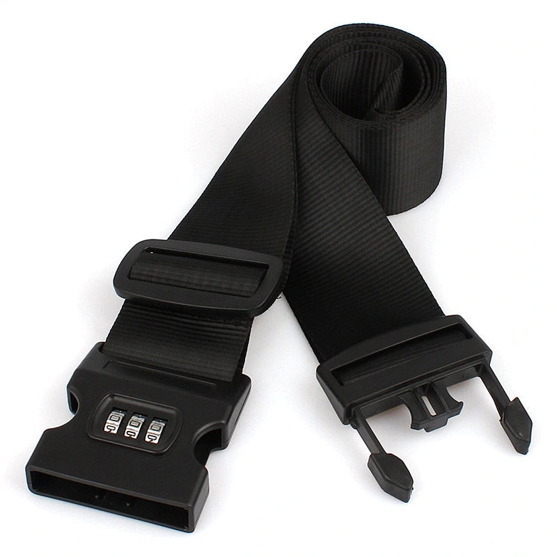 Popular password lock travel polyester luggage belt handle strap