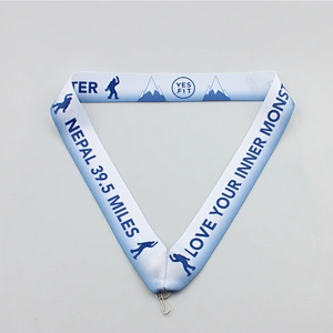 Factory high quality custom polyester medal lanyard