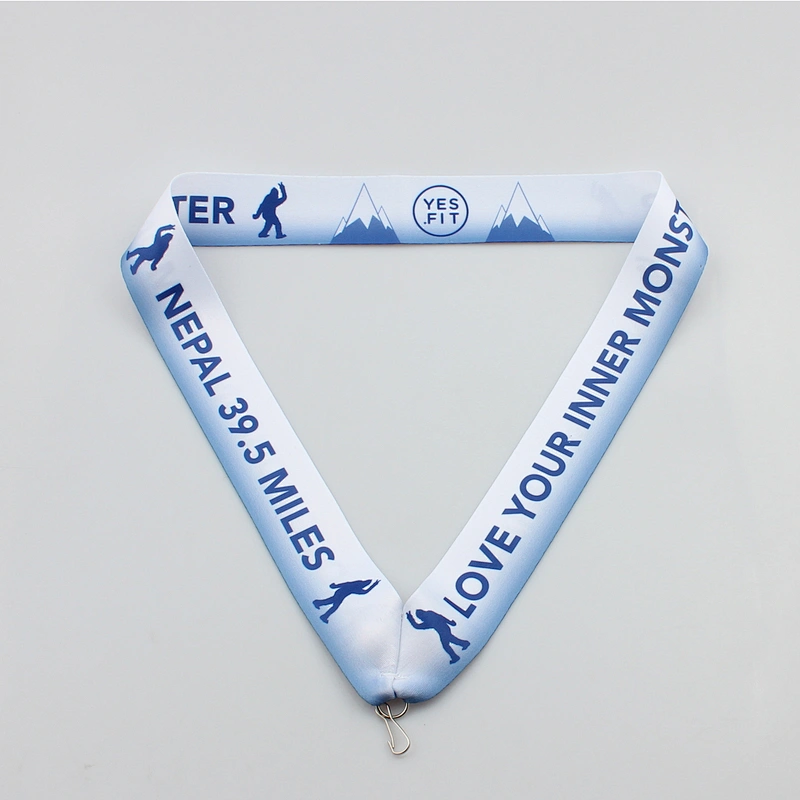 Factory high quality custom polyester medal lanyard