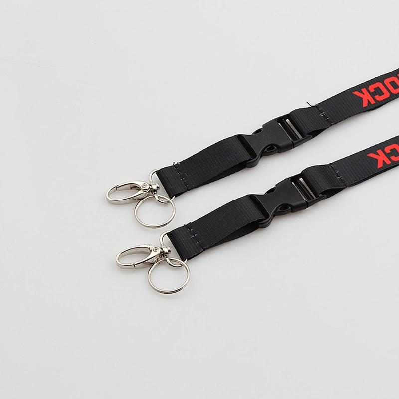 Manufacturer cheap custom printing polyester lanyard with breakaway buckle