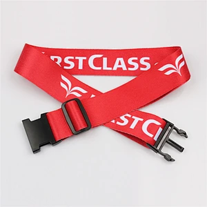 Adjustable travel luggage printed packing strap with plastic buckle