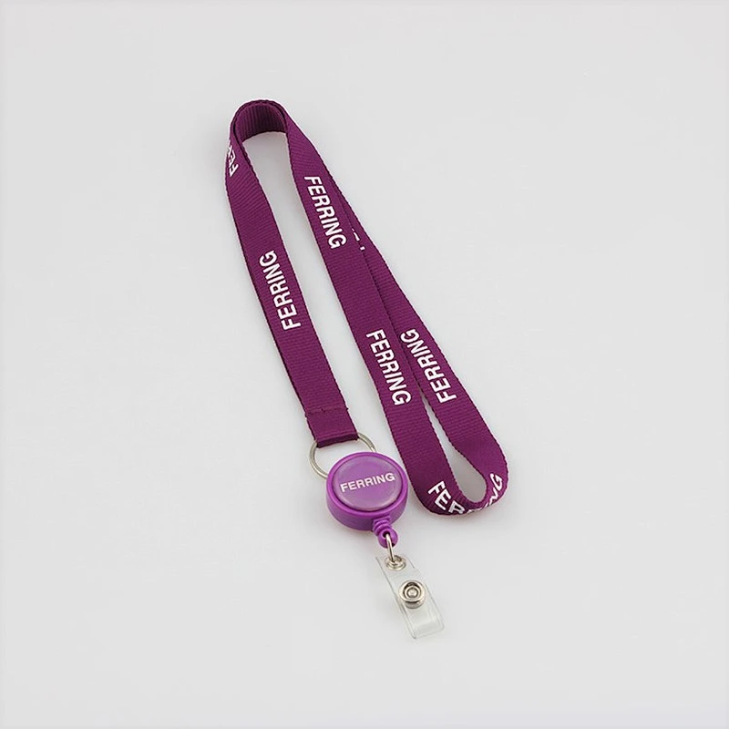 New design fashion silk screen lanyard with plastic hook