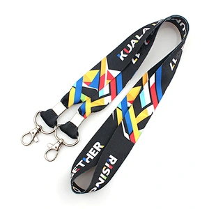 Factory custom cheap sublimation printing polyester lanyard with breakaway buckle