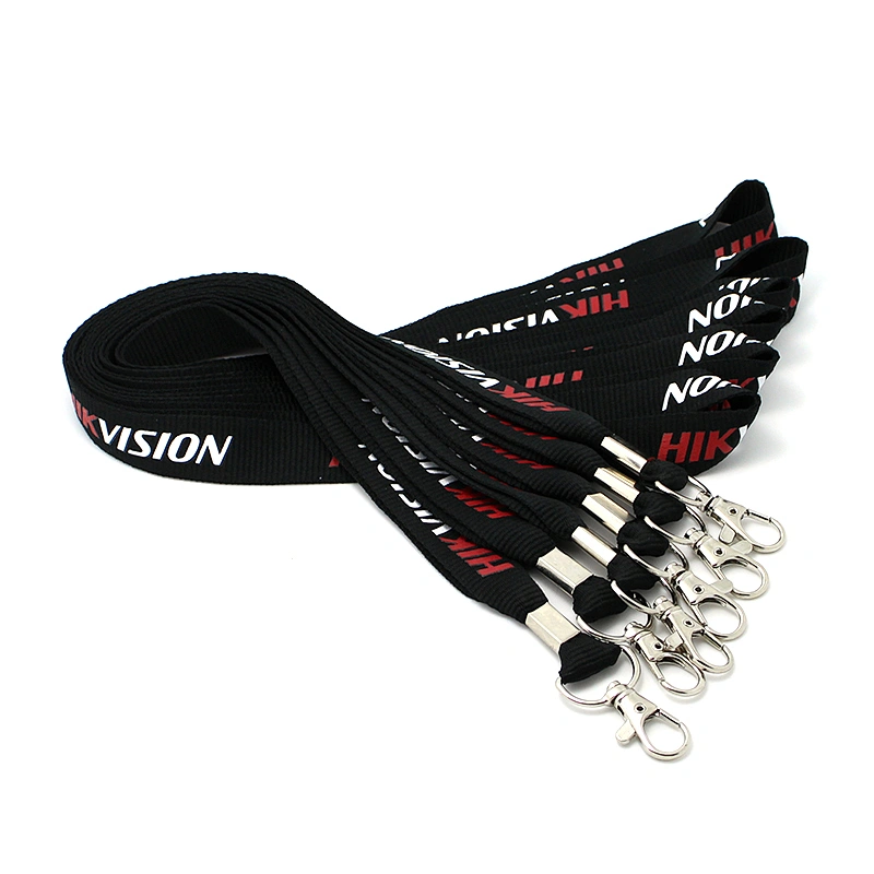 Custom cheap polyester silk screen printing lanyard keychains