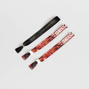 Ribbon one time use wristband sample free for festival