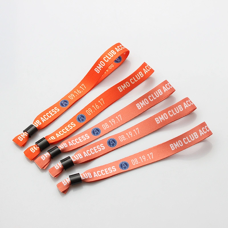 Eco-friendly printed adjustable polyester festival wristband