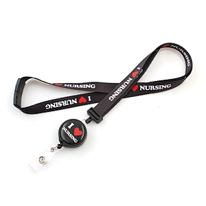 Promotional Sublimated Lanyard Printed Exhibition Rivet Lanyard With Id Badge Holder