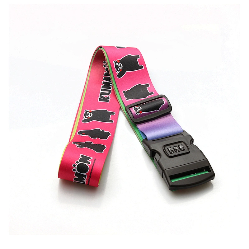 Personalized lockable adjustable polyester travel baggage belt