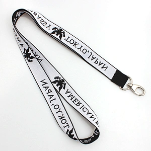 China wholesale best quality woven polyester backgrounds lanyard with plastic clip