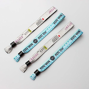 Polyester high quality the wrist band with plastic cord for party and gift