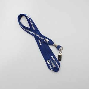 Personalized customized tubular lanyard with bull dog clip