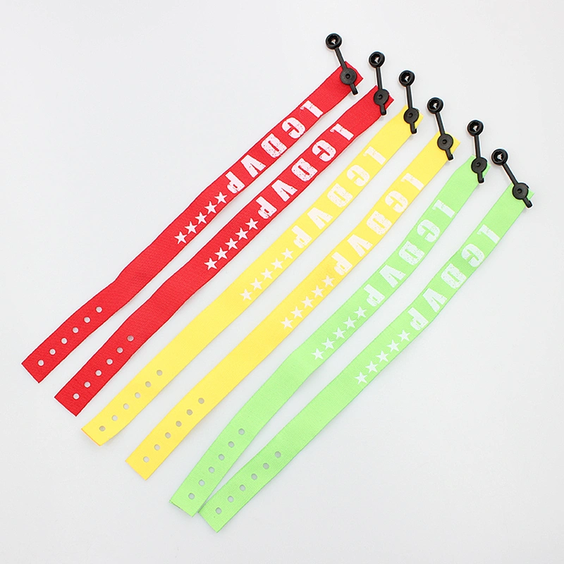 Factory colorful custom anniversary fabric woven wristbands for events