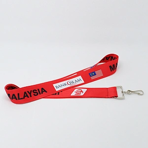 Cool design custom logo festival event staff wear polyester alligator clip stain lanyard