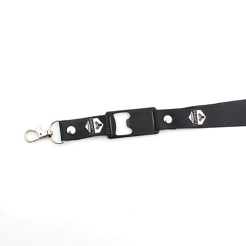 Custom Heat Transfer Printing Neck Lanyard With beer opener and metal hook