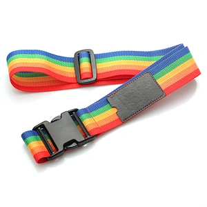 Custom rainbow travel belt polyester custom printing luggage strap