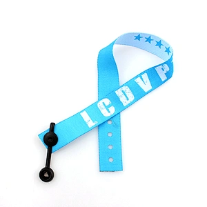 Cheap Eco Friendly Branded Adjustable Party Festival Events Cloth Woven Fabric Custom Wristbands