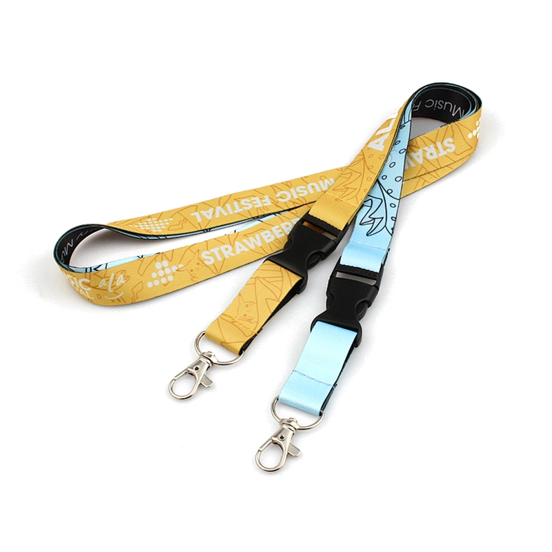 Single custom printed safety breakaway buckle lanyards for yoga