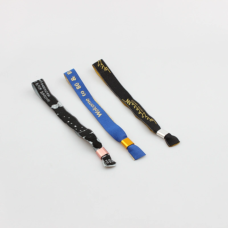 High quality Fabric One Time Use Polyester Woven Wristbands For Party