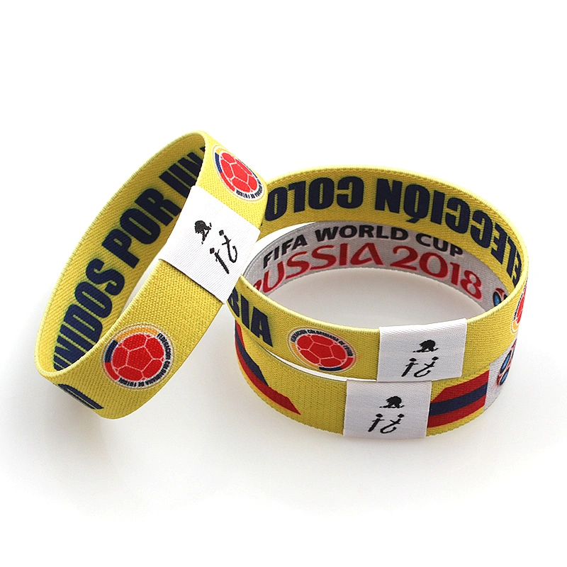 Custom fashion colorful printed elastic fabric wristband