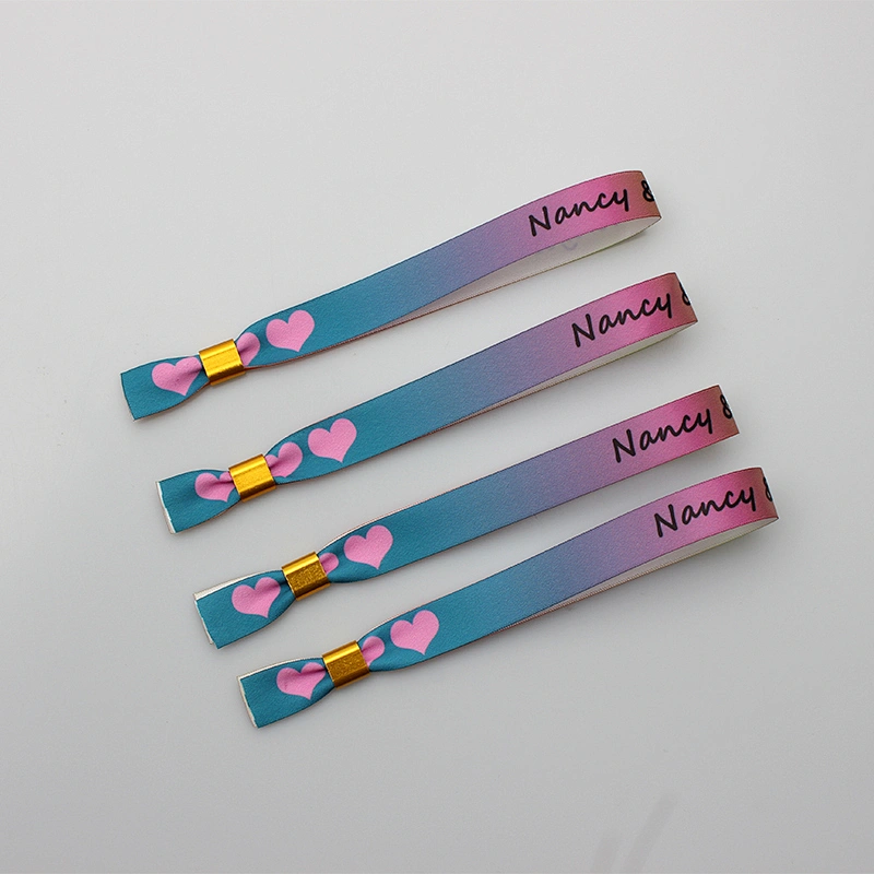 Promotional gradient color sliding buckle wristband for business gift